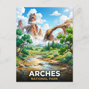 Postal Parque Nacional Arches Travel Utah Paisaje Desérti