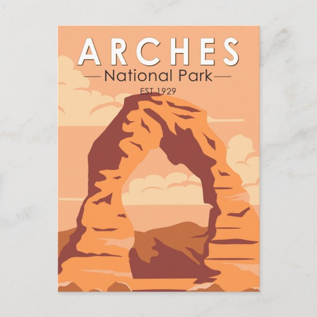 Postal Parque Nacional Arches Utah Arco Delicado Arte Ret (Anverso)
