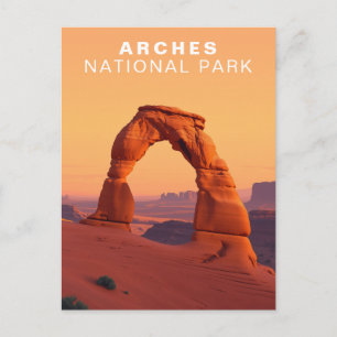 Postal Parque Nacional Arches Utah Arte Retro Viajes