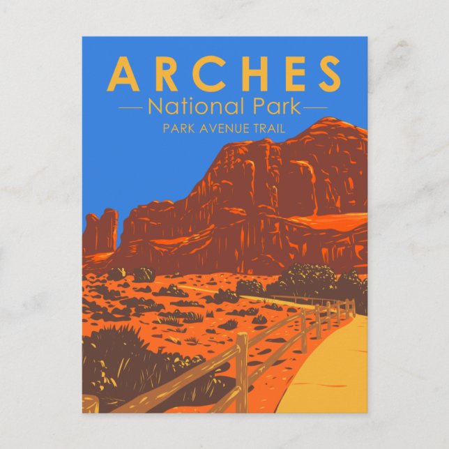 Postal Parque Nacional Arches Utah Sendero Park Avenue (Anverso)