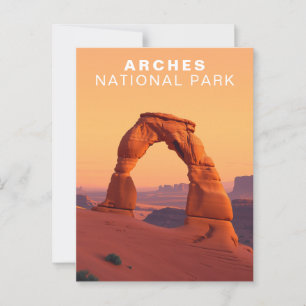 Postal Parque nacional Arches Utah Travel Retro Art