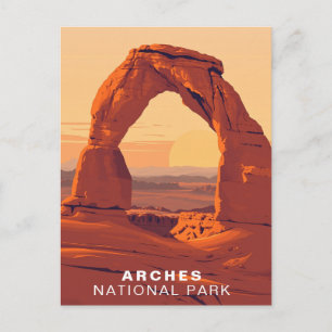 Postal Parque Nacional Arches Utah Viaje Arte Vintage