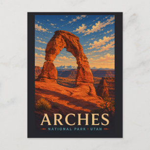 Postal Parque Nacional Arches Utah Viajes en Xilografía M