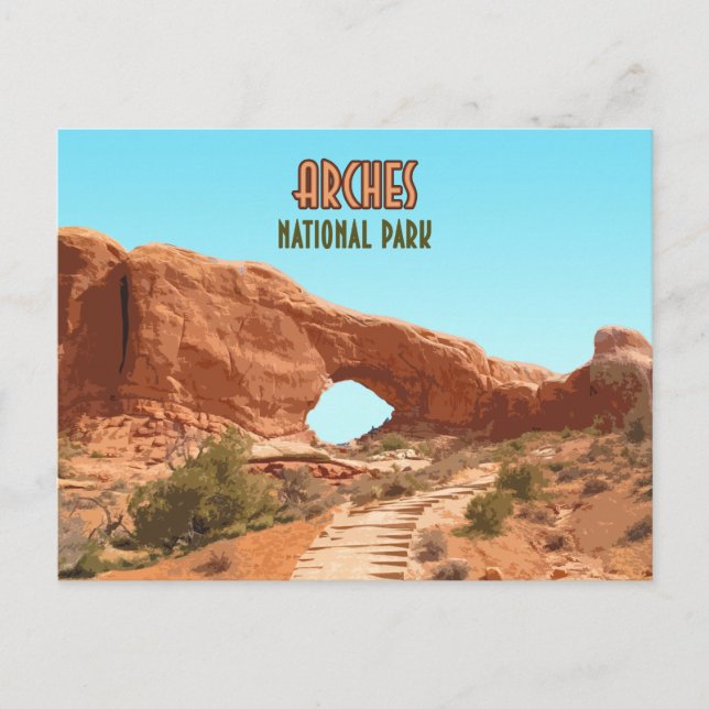 Postal Parque nacional Arches Utah Vintage (Anverso)