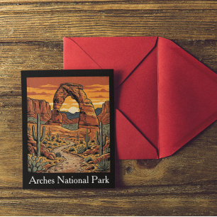 Postal Parque Nacional Arches Vintage Utah