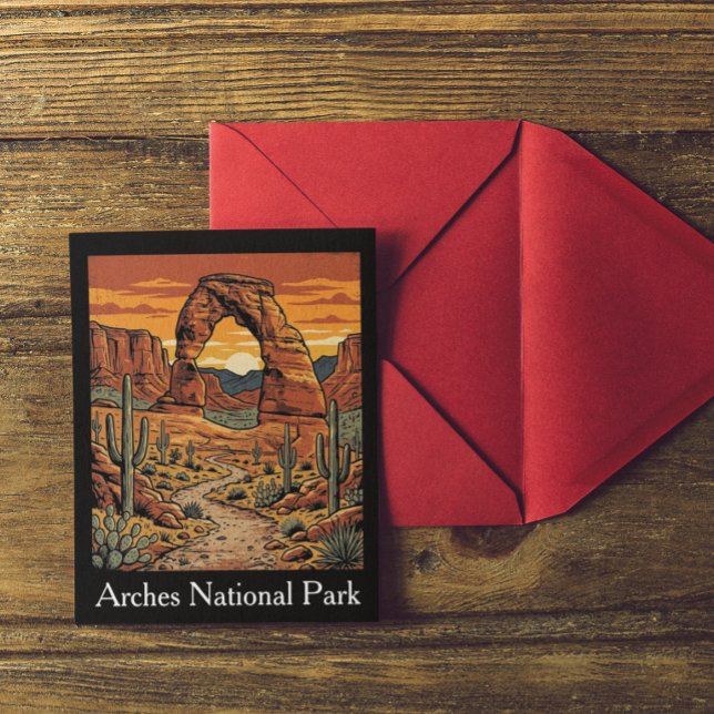 Postal Parque Nacional Arches Vintage Utah (Vintage Arches National Park Utah Postcard)