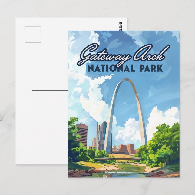 Postal Parque nacional Arco Gateway Missouri St Louis Ret (Anverso / Reverso)