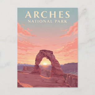 Postal Parque nacional Arcos de Moab Utah Sunset