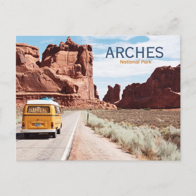 Postal Parque Nacional Arcos Viaje Retro (Anverso)