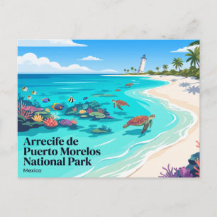 Postal Parque Nacional Arrecife de Puerto Morelos México