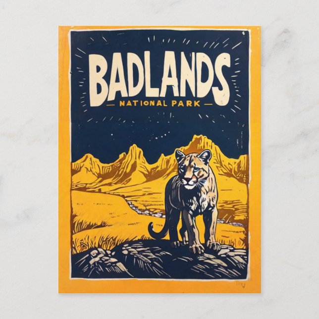 Postal Parque nacional Badlands (Anverso)