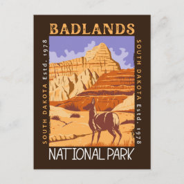 Postal Parque Nacional Badlands Dakota del Sur Afligido