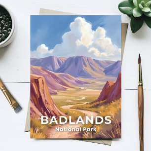 Postal Parque Nacional Badlands Dakota del Sur Arte Viaje