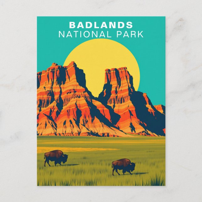 Postal Parque nacional Badlands Dakota del Sur Estados Un (Anverso)