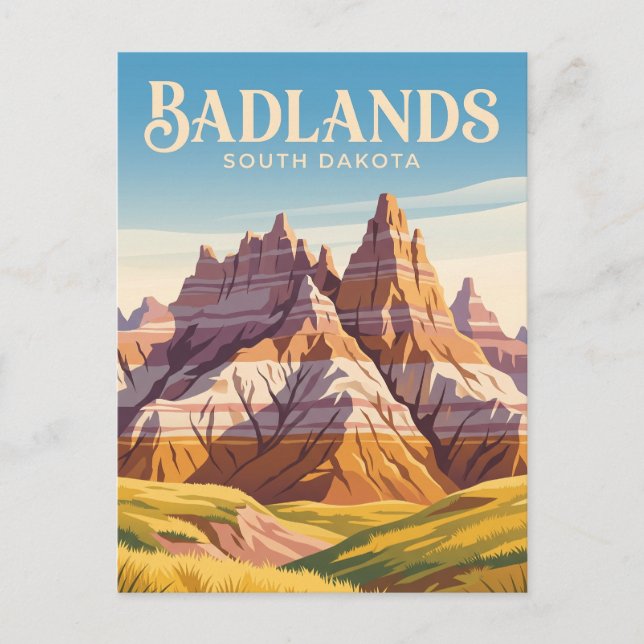Postal Parque Nacional Badlands EE. UU. (Anverso)