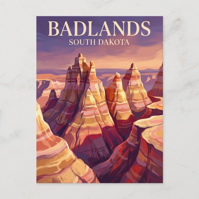Postal Parque Nacional Badlands EE. UU. (Anverso)