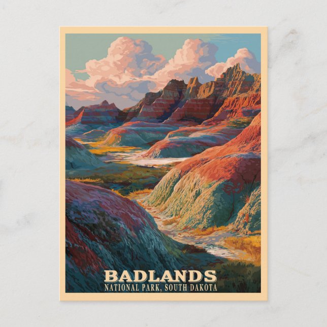 Postal Parque nacional Badlands - Paisaje occidental empa (Anverso)