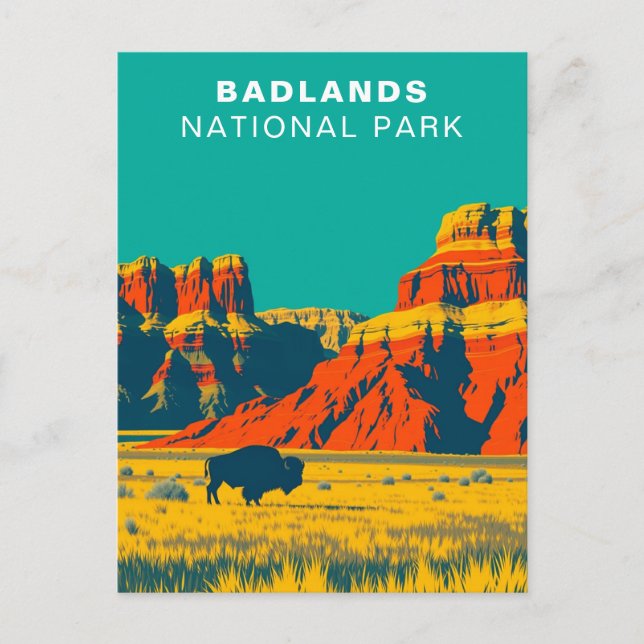 Postal Parque nacional Badlands South Dakota Viaje Viaje  (Anverso)