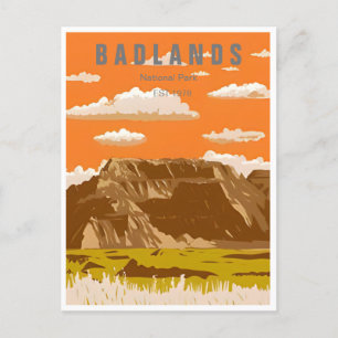 Postal Parque nacional Badlands South Dakota Vintage