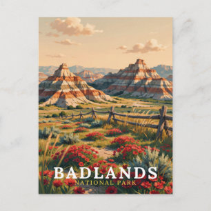 Postal Parque Nacional Badlands Viaje Dakota del Sur Escé