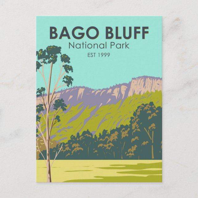 Postal Parque nacional Bago Bluff Australia Vintage (Anverso)
