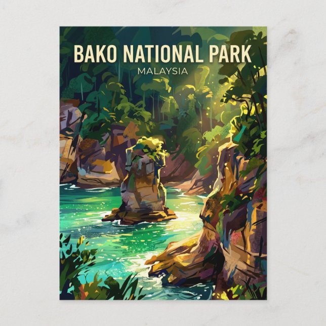 Postal Parque Nacional Bako Malasia (Anverso)