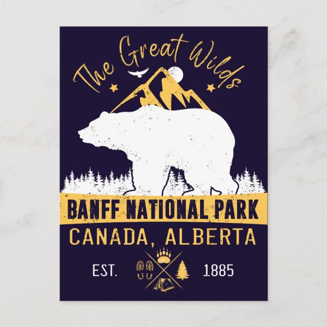 Postal Parque nacional Banff Canadá Vintage con problemas (Anverso)