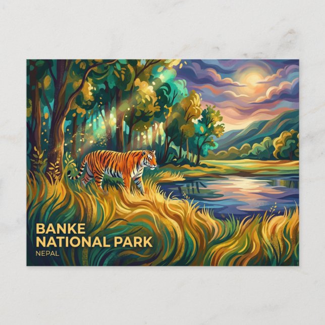 Postal Parque Nacional Banke Nepal (Anverso)