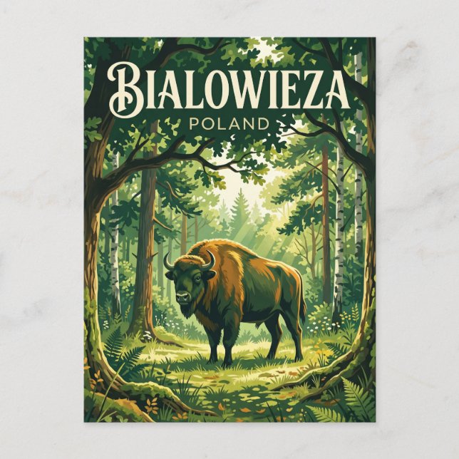 Postal Parque Nacional Bialowieza Polonia (Anverso)