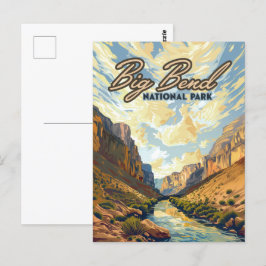 Postal Parque nacional Big Bend Retro del desierto de Tex