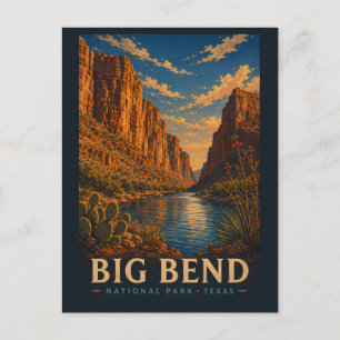 Postal Parque Nacional Big Bend Texas Modern Grabado en M