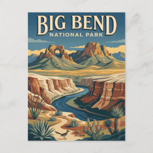 Postal Parque Nacional Big Bend Texas Póster de Viaje Vin