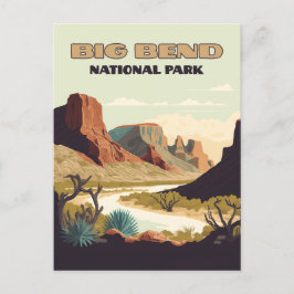 Postal Parque nacional Big Bend Texas Retro Travel