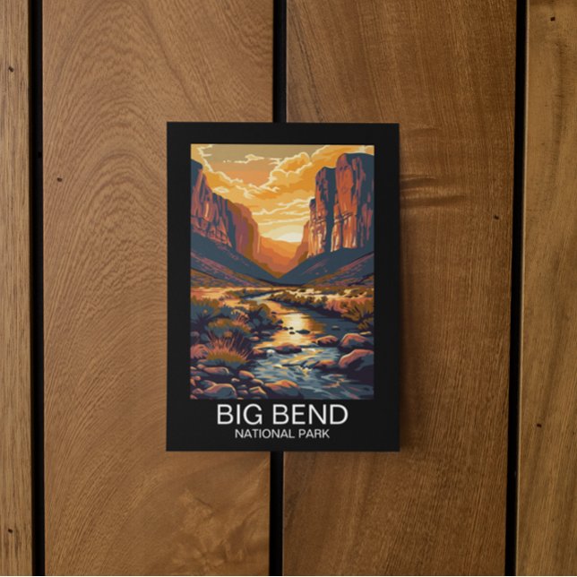 Postal Parque nacional Big Bend Texas Retro Travel (big bend national park texas postcard)