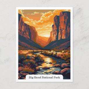 Postal Parque nacional Big Bend Texas Travel Vintage