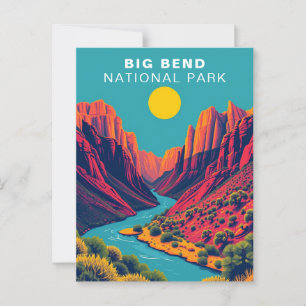 Postal Parque nacional Big Bend Vintage USA