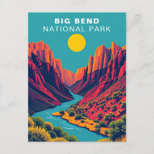 Postal Parque Nacional Big Bend Vintage USA