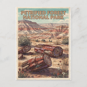 Postal Parque Nacional Bosque Petrificado Viaje Vintage