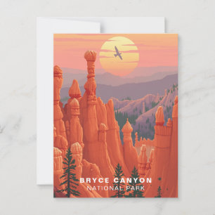 Postal Parque nacional Bryce Canyon Art USA