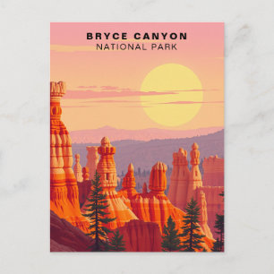Postal Parque Nacional Bryce Canyon Atardecer USA