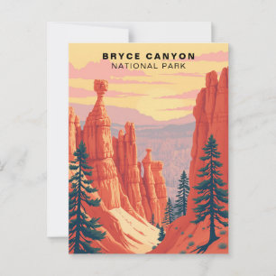 Postal Parque nacional Bryce Canyon Retro USA