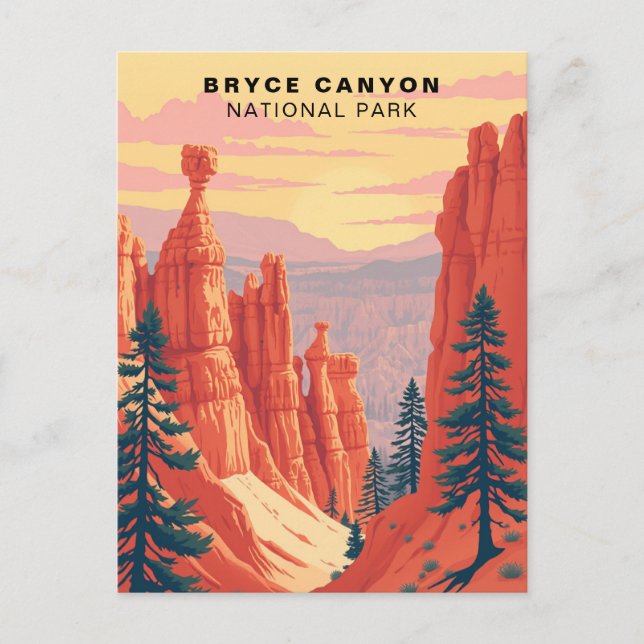 Postal Parque nacional Bryce Canyon Retro USA (Anverso)