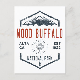 Postal Parque nacional Búfalo de Madera Canadá Vintage