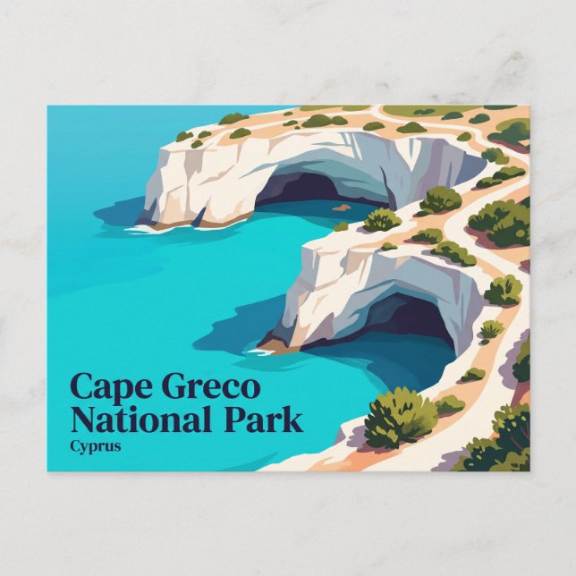 Postal Parque Nacional Cabo Greco Chipre (Anverso)