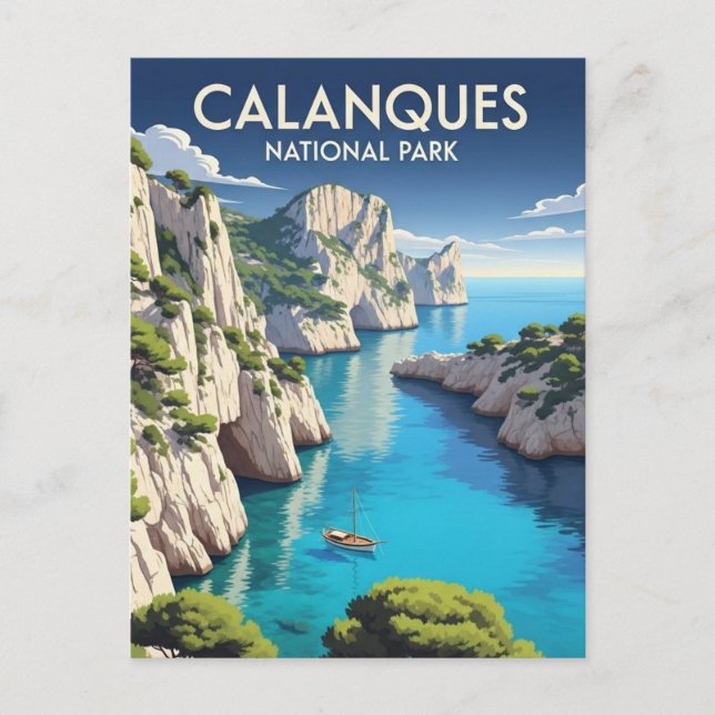 Postal Parque Nacional Calanques Francia Viajes (Anverso)