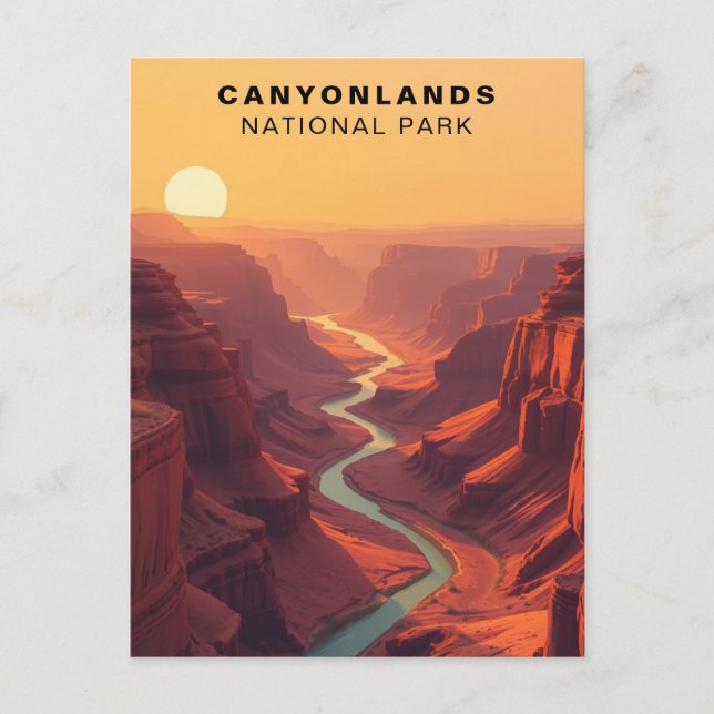 Postal Parque Nacional Canyonlands Retro USA (Anverso)