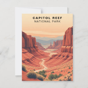 Postal Parque nacional Capitol Reef Retro USA