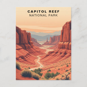 Postal Parque Nacional Capitol Reef Retro USA