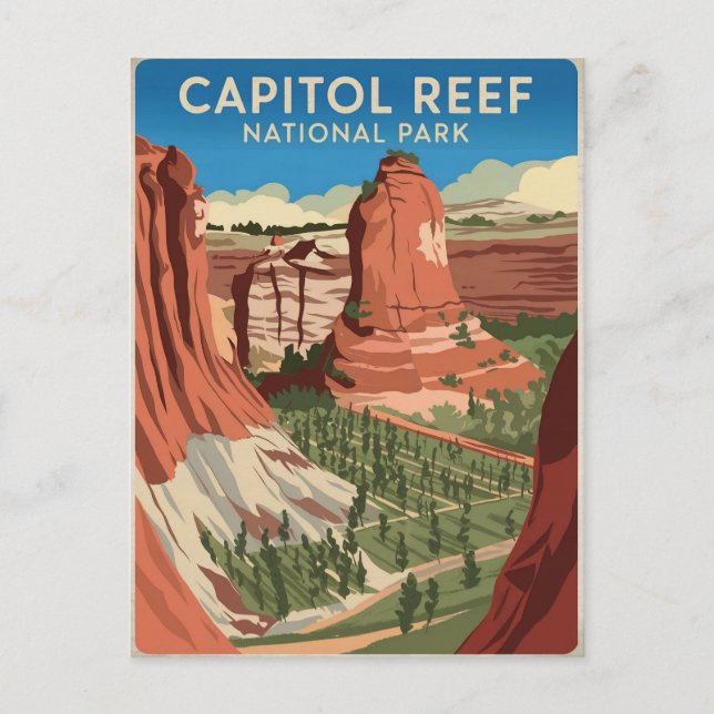 Postal Parque nacional Capitol Reef Vintage (Anverso)