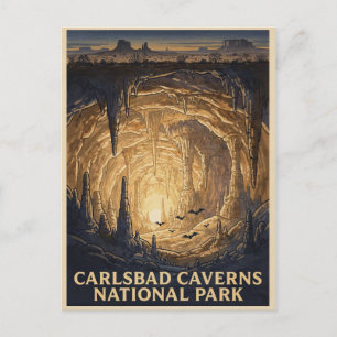 Postal Parque Nacional Carlsbad Caverns Viaje Vintage